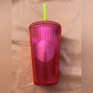 neon pink starbucks cup 2023 nwt